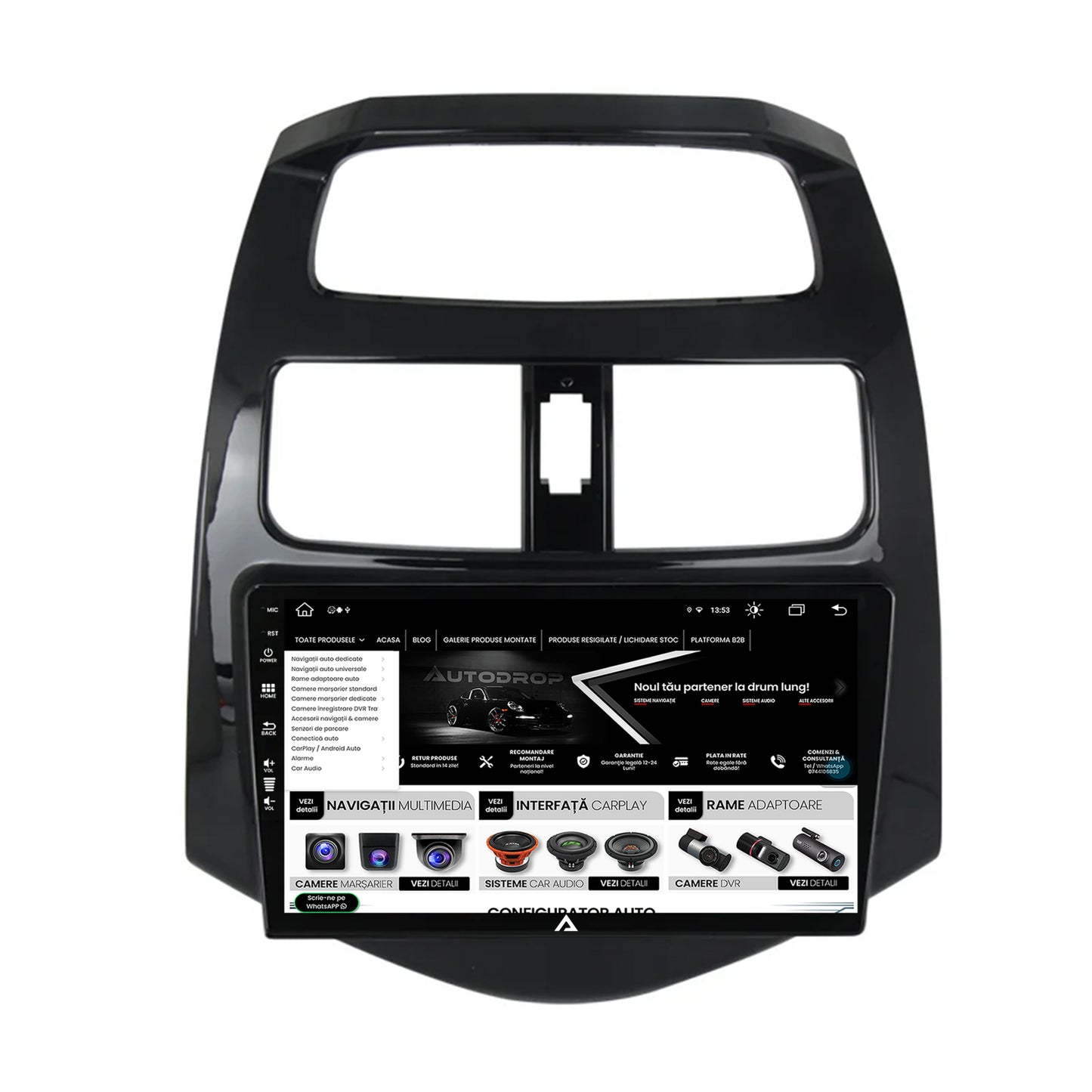 Navigatie Daewoo Matiz / Chevrolet Spark (2010-2014), Android, Z-Octacore / 8GB RAM + 256GB ROM, 9 Inch - AD-BGZ9008+AD-BGRKIT243