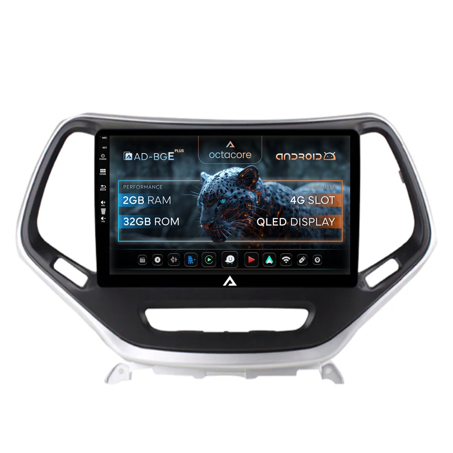 Navigatie Jeep Grand Cherokee (2015+), Android, E-Octacore / 2GB RAM + 32GB ROM, 10.1 Inch - AD-BGE10002+AD-BGRKIT285