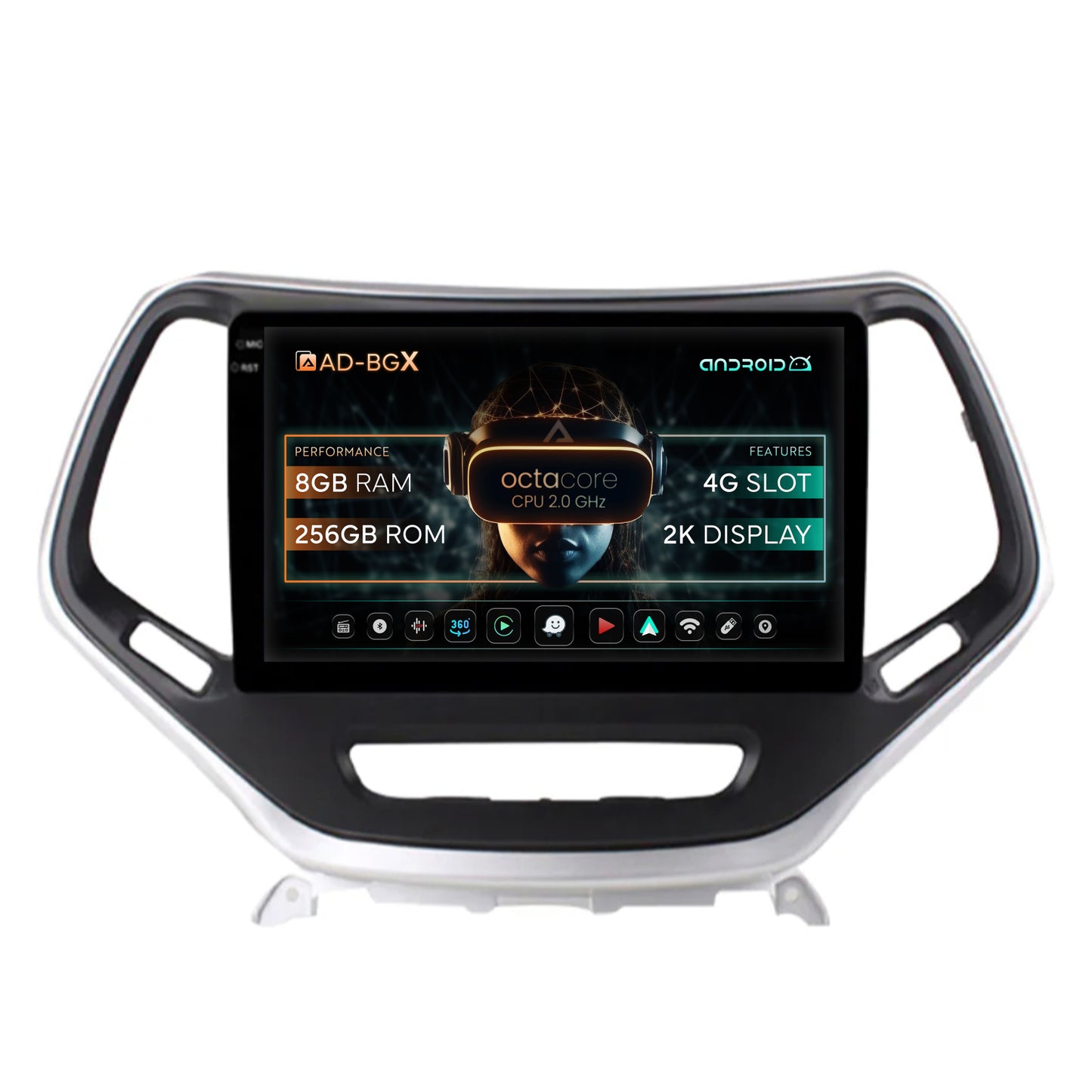 Navigatie Jeep Grand Cherokee (2015+), Android, X-Octacore / 8GB RAM + 256GB ROM, 10.36 Inch - AD-BGX10008+AD-BGRKIT285