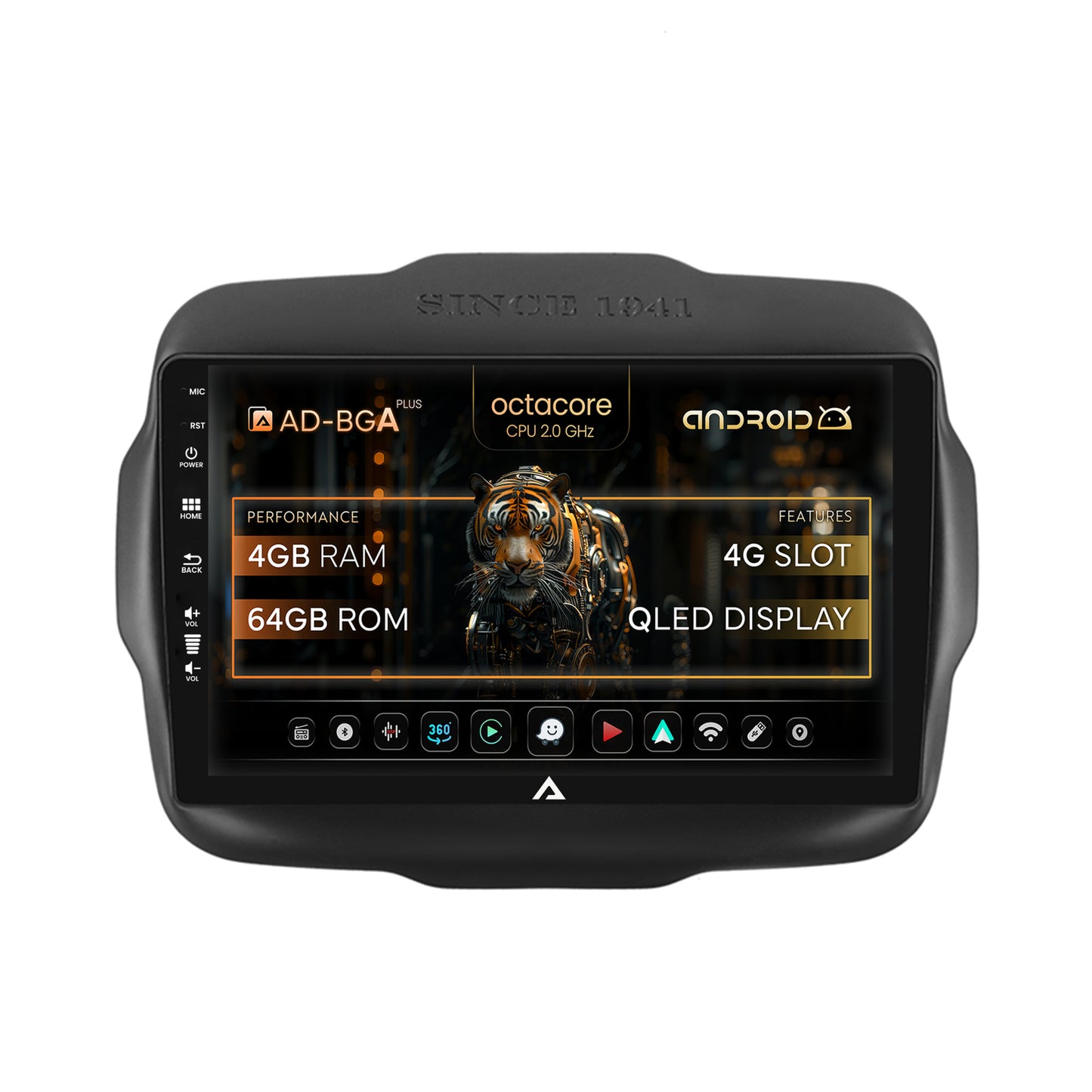 Navigatie Jeep Renegade (2014-2018), Android, A-Octacore / 4GB RAM + 64GB ROM, 9 Inch - AD-BGA9004+AD-BGRKIT286