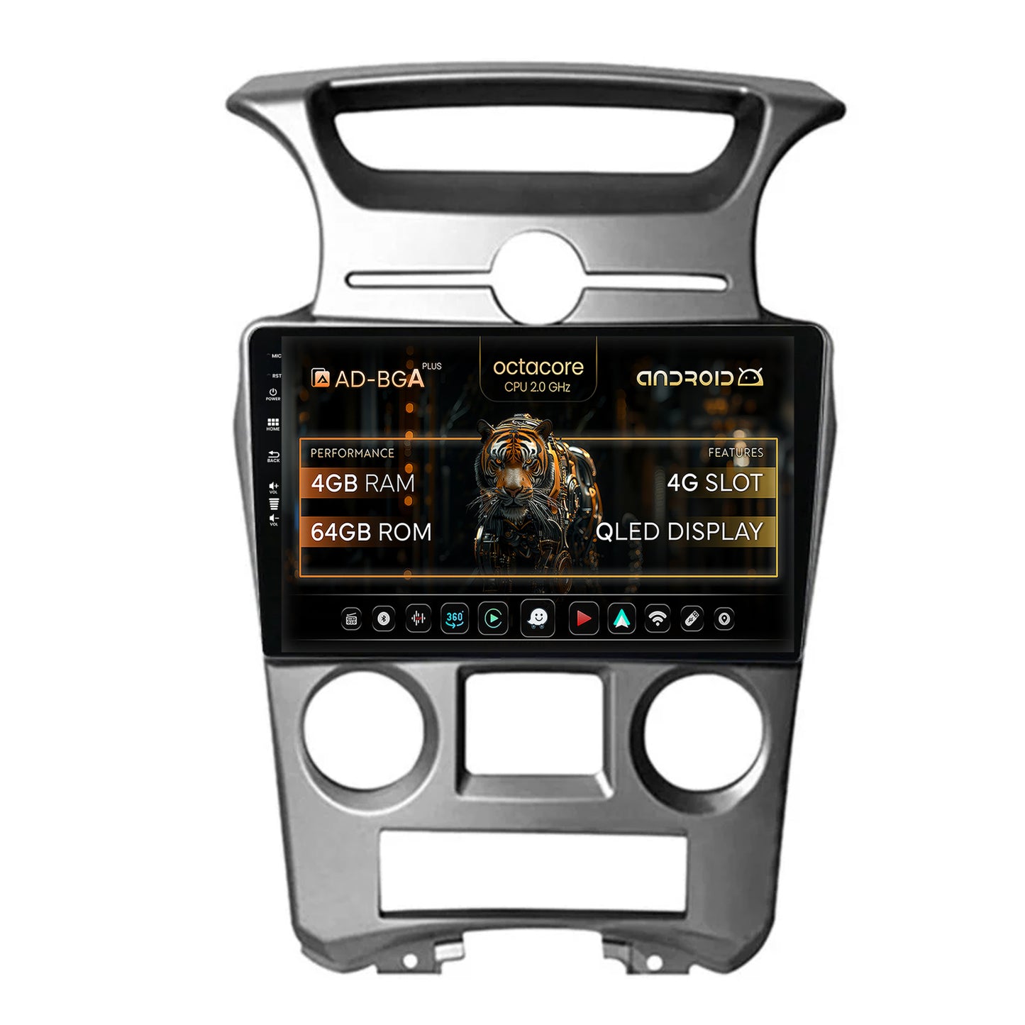Navigatie Kia Carens (2007-2011), Android, A-Octacore / 4GB RAM + 64GB ROM, 9 Inch - AD-BGA9004+AD-BGRKIT209V2