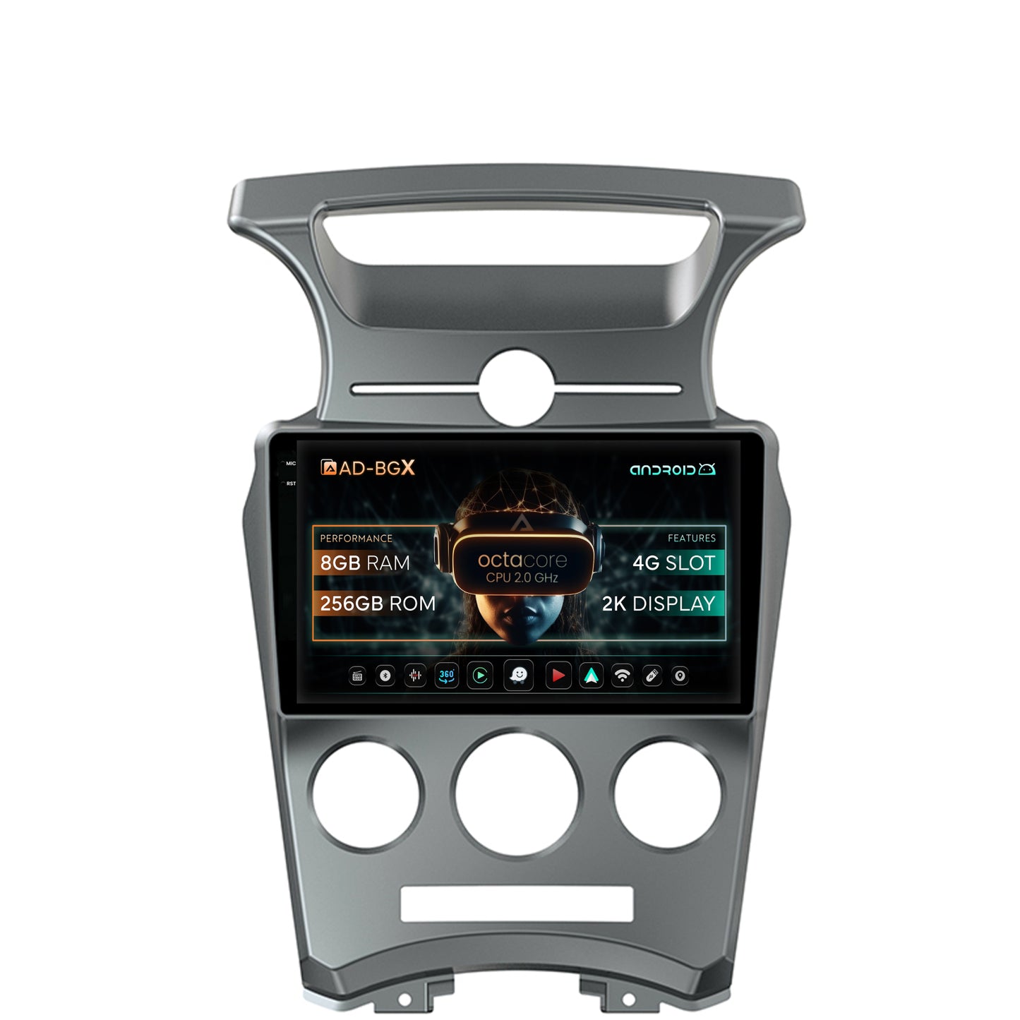 Navigatie Kia Carens (2007-2011), Android, X-Octacore / 8GB RAM + 256GB ROM, 9.5 Inch - AD-BGX9008+AD-BGRKIT209