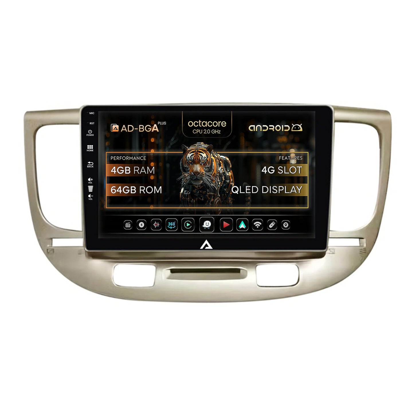 Navigatie Kia Rio (2006-2011), Android, A-Octacore / 4GB RAM + 64GB ROM, 9 Inch - AD-BGA9004+AD-BGRKIT232