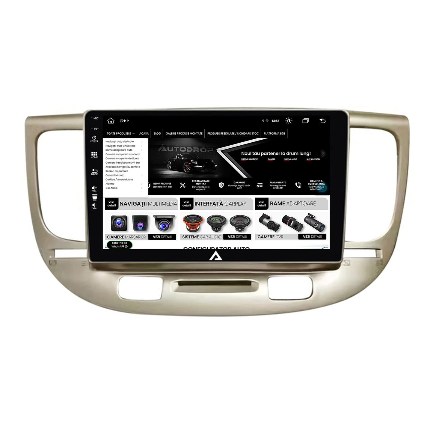Navigatie Kia Rio (2006-2011), Android, Z-Octacore / 8GB RAM + 256GB ROM, 9 Inch - AD-BGZ9008+AD-BGRKIT232