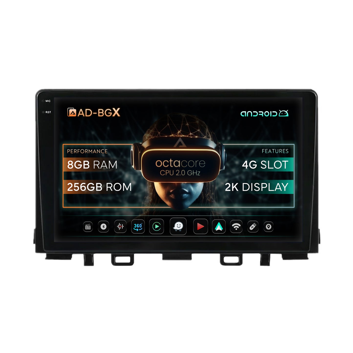 Navigatie Kia Rio (2017-2024), Android, X-Octacore / 8GB RAM + 256GB ROM, 9.5 Inch - AD-BGX9008+AD-BGRKIT222