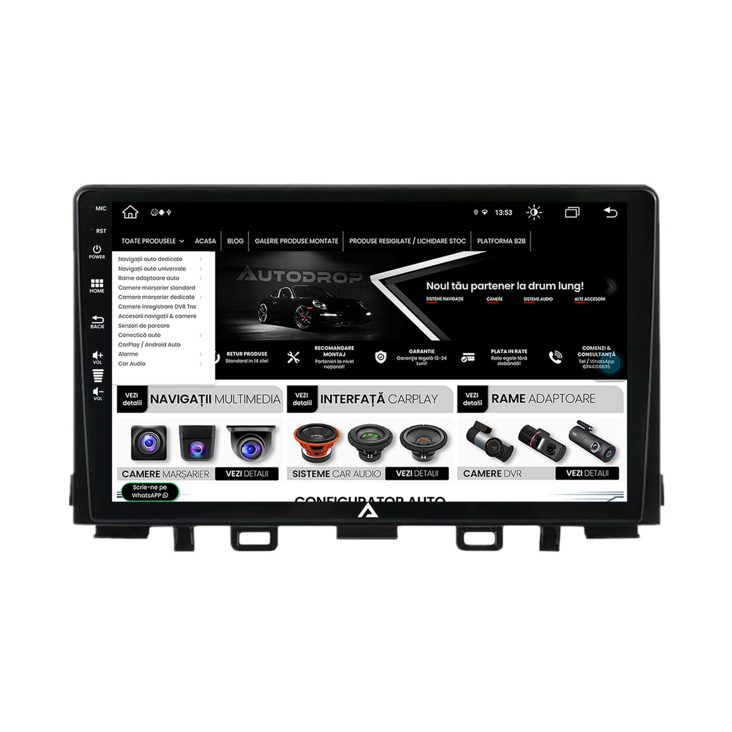 Navigatie Kia Rio (2017-2024), Android, Z-Octacore / 8GB RAM + 256GB ROM, 9 Inch - AD-BGZ9008+AD-BGRKIT222