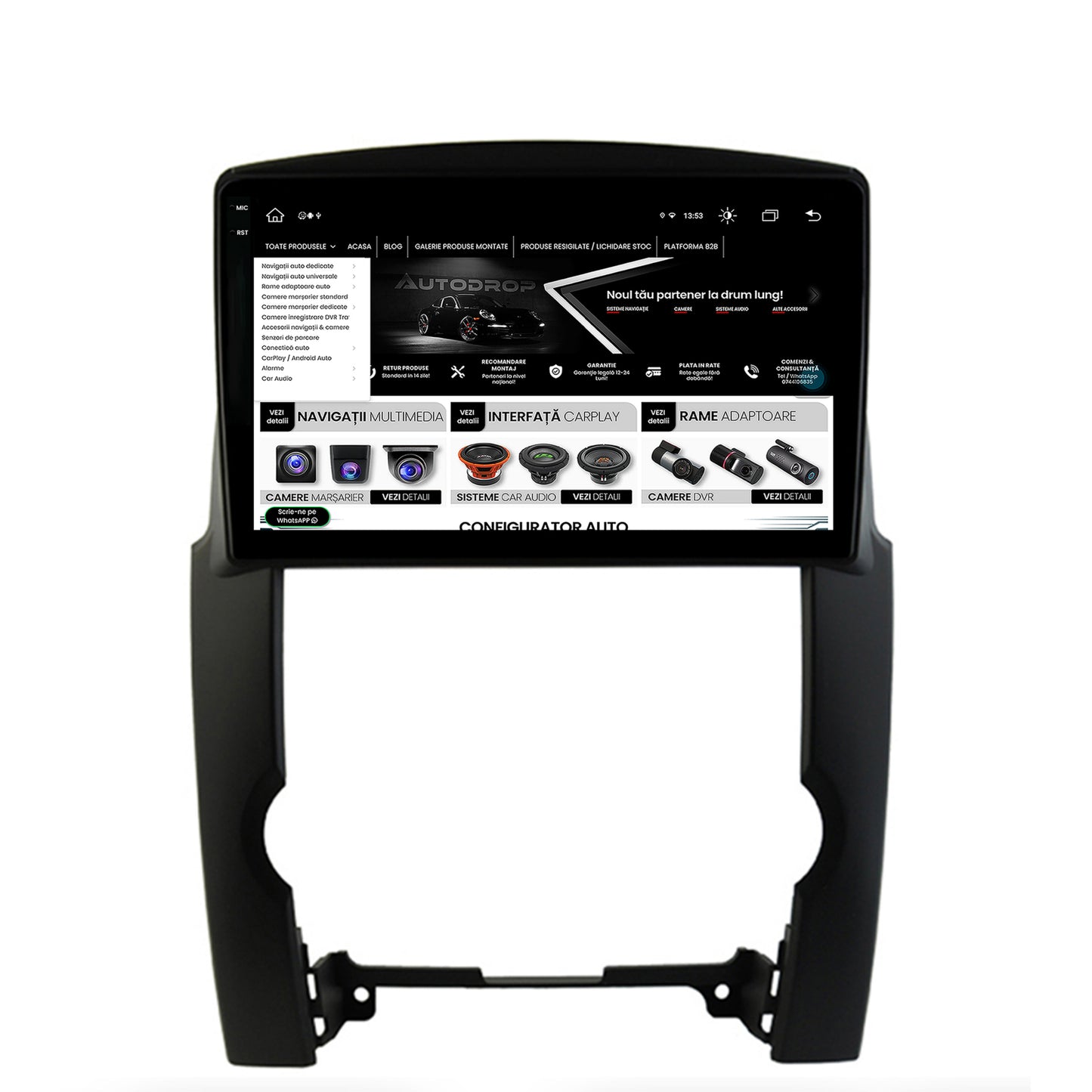 Navigatie Kia Sorento (2009-2013), Android, V-Octacore / 4GB RAM + 64GB ROM, 10.36 Inch - AD-BGV10004+AD-BGRKIT208