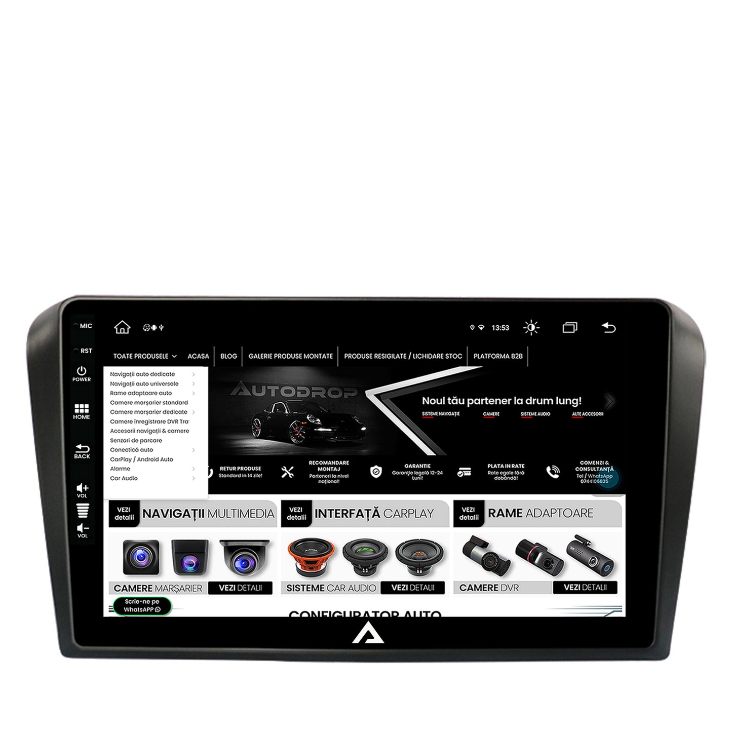 Navigatie Mazda 3 (2003-2009), Android, Z-Octacore / 8GB RAM + 256GB ROM, 9 Inch - AD-BGZ9008+AD-BGRKIT322