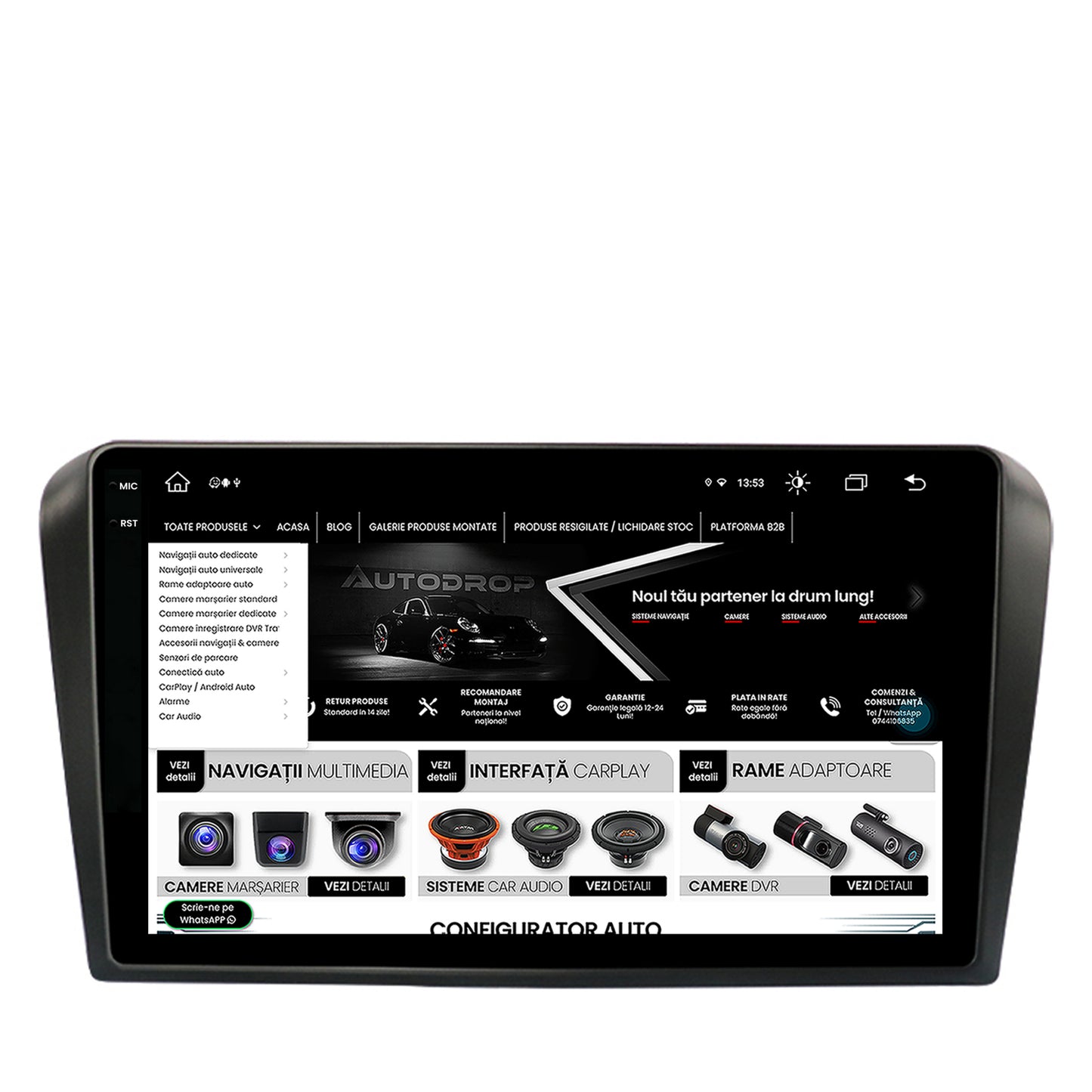 Navigatie Mazda 3 (2003-2009), Android, V-Octacore / 4GB RAM + 64GB ROM, 9.5 Inch - AD-BGV9004+AD-BGRKIT322