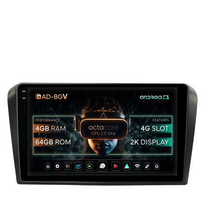 Navigatie Mazda 3 (2003-2009), Android, V-Octacore / 4GB RAM + 64GB ROM, 9.5 Inch - AD-BGV9004+AD-BGRKIT322