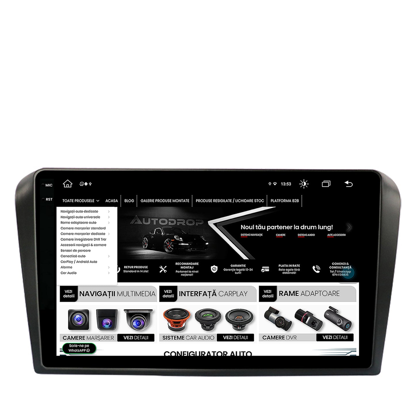 Navigatie Mazda 3 (2003-2009), Android, X-Octacore / 8GB RAM + 256GB ROM, 9.5 Inch - AD-BGX9008+AD-BGRKIT322