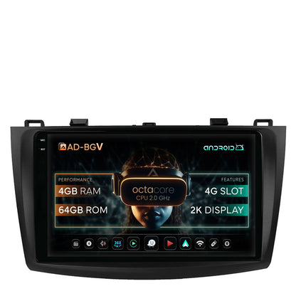Navigatie Mazda 3 (2009-2013), Android, V-Octacore / 4GB RAM + 64GB ROM, 9.5 Inch - AD-BGV9004+AD-BGRKIT320