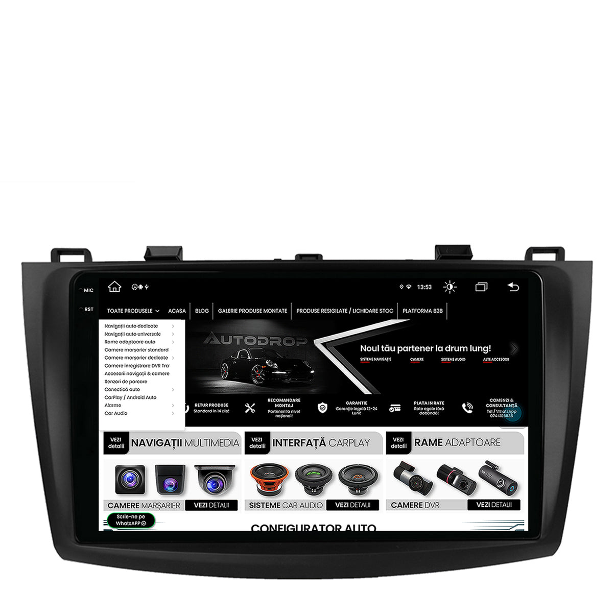 Navigatie Mazda 3 (2009-2013), Android, X-Octacore / 8GB RAM + 256GB ROM, 9.5 Inch - AD-BGX9008+AD-BGRKIT320