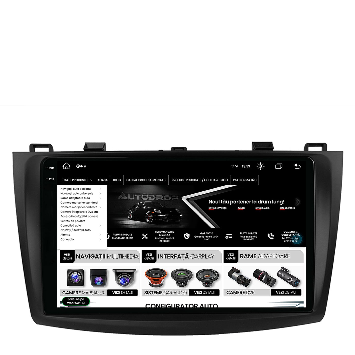 Navigatie Mazda 3 (2009-2013), Android, X-Octacore / 8GB RAM + 256GB ROM, 9.5 Inch - AD-BGX9008+AD-BGRKIT320