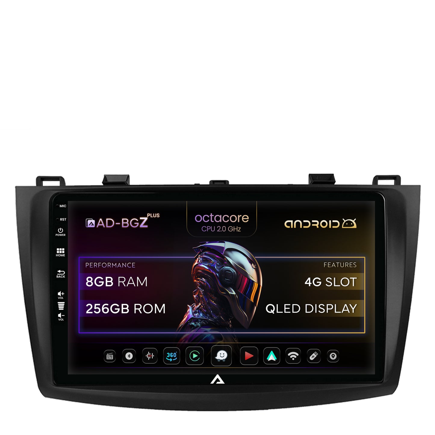 Navigatie Mazda 3 (2009-2013), Android, Z-Octacore / 8GB RAM + 256GB ROM, 9 Inch - AD-BGZ9008+AD-BGRKIT320
