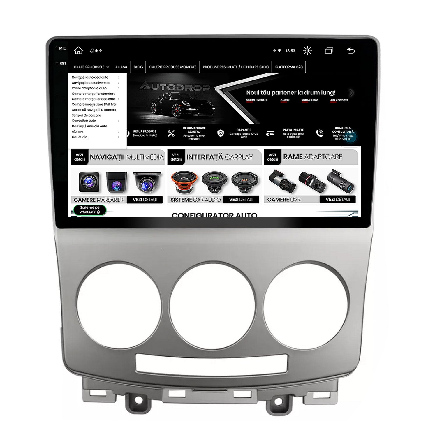 Navigatie Mazda 5 (2005-2010), Android, V-Octacore / 4GB RAM + 64GB ROM, 9.5 Inch - AD-BGV9004+AD-BGRKIT324