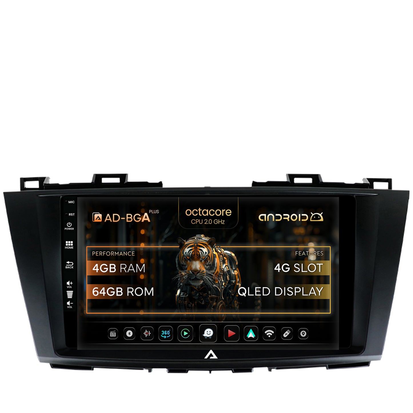 Navigatie Mazda 5 (2010-2015), Android, A-Octacore / 4GB RAM + 64GB ROM, 9 Inch - AD-BGA9004+AD-BGRKIT323
