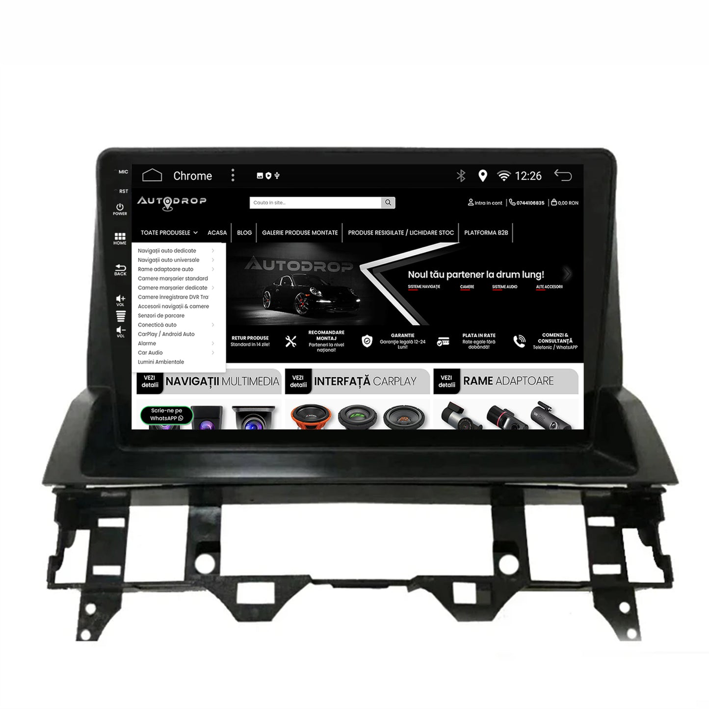 Navigatie Mazda 6 (2002-2008), Android, A-Octacore / 4GB RAM + 64GB ROM, 10.1 Inch - AD-BGA10004+AD-BGRKIT321V2