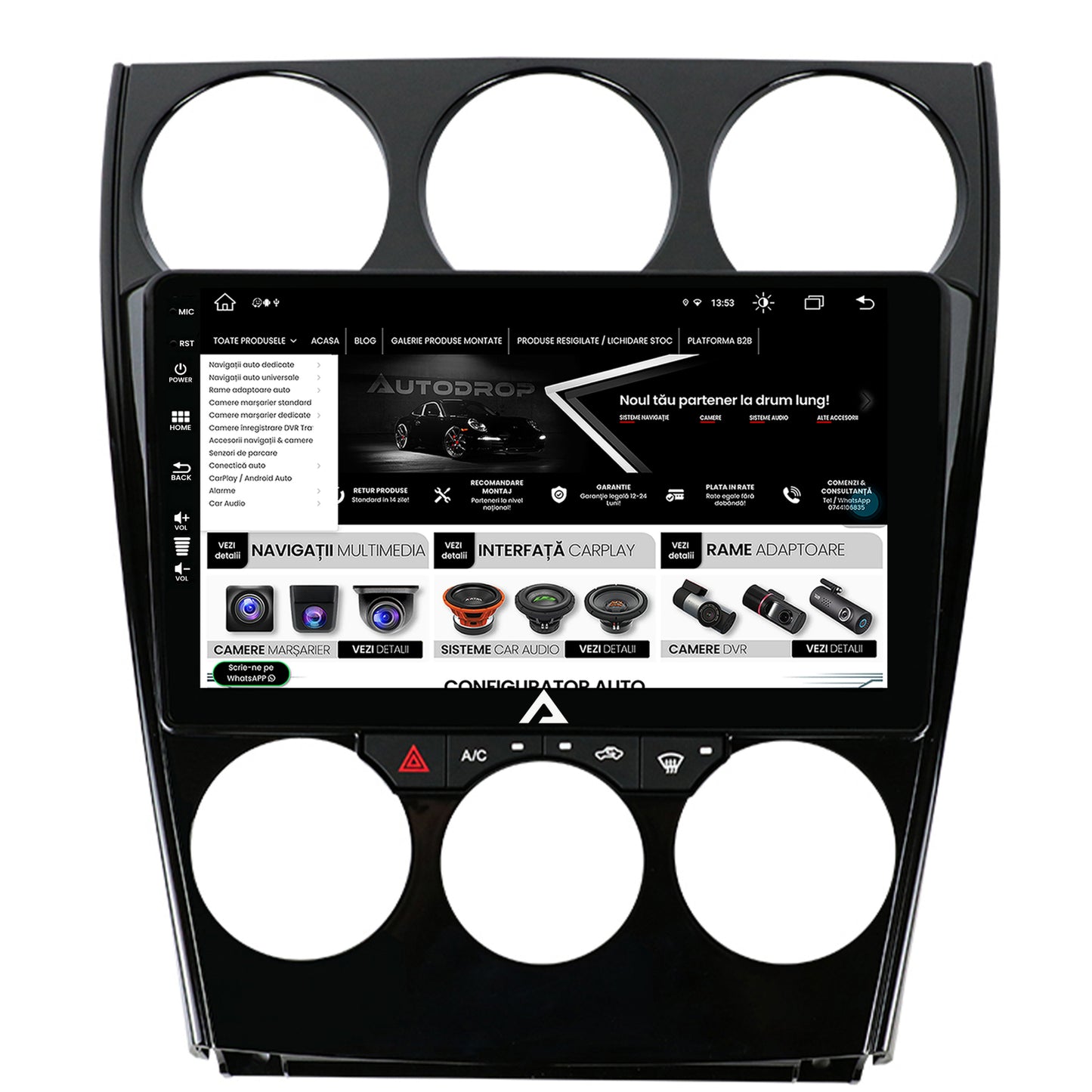 Navigatie Mazda 6 (2002-2008), Android, Z-Octacore / 8GB RAM + 256GB ROM, 9 Inch - AD-BGZ9008+AD-BGRKIT321