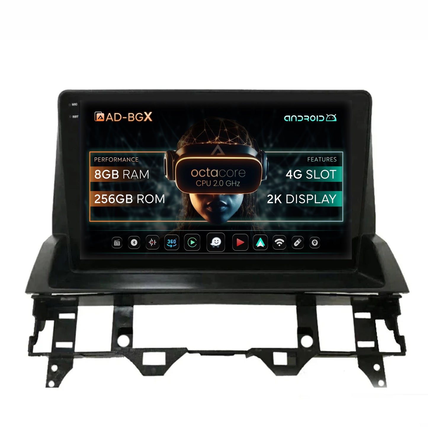 Navigatie Mazda 6 (2002-2008), Android, X-Octacore / 8GB RAM + 256GB ROM, 10.36 Inch - AD-BGX10008+AD-BGRKIT321V2