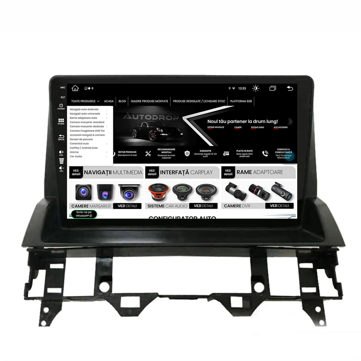 Navigatie Mazda 6 (2002-2008), Android, Z-Octacore / 8GB RAM + 256GB ROM, 10.1 Inch - AD-BGZ10008+AD-BGRKIT321V2
