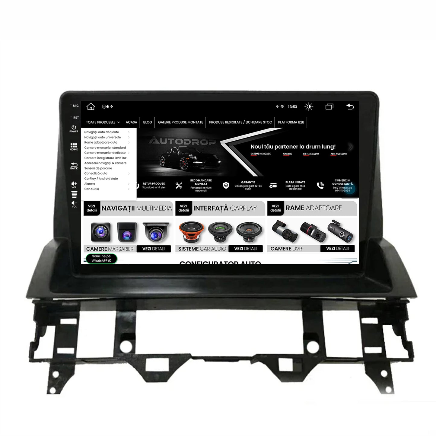 Navigatie Mazda 6 (2002-2008), Android, Z-Octacore / 8GB RAM + 256GB ROM, 10.1 Inch - AD-BGZ10008+AD-BGRKIT321V2