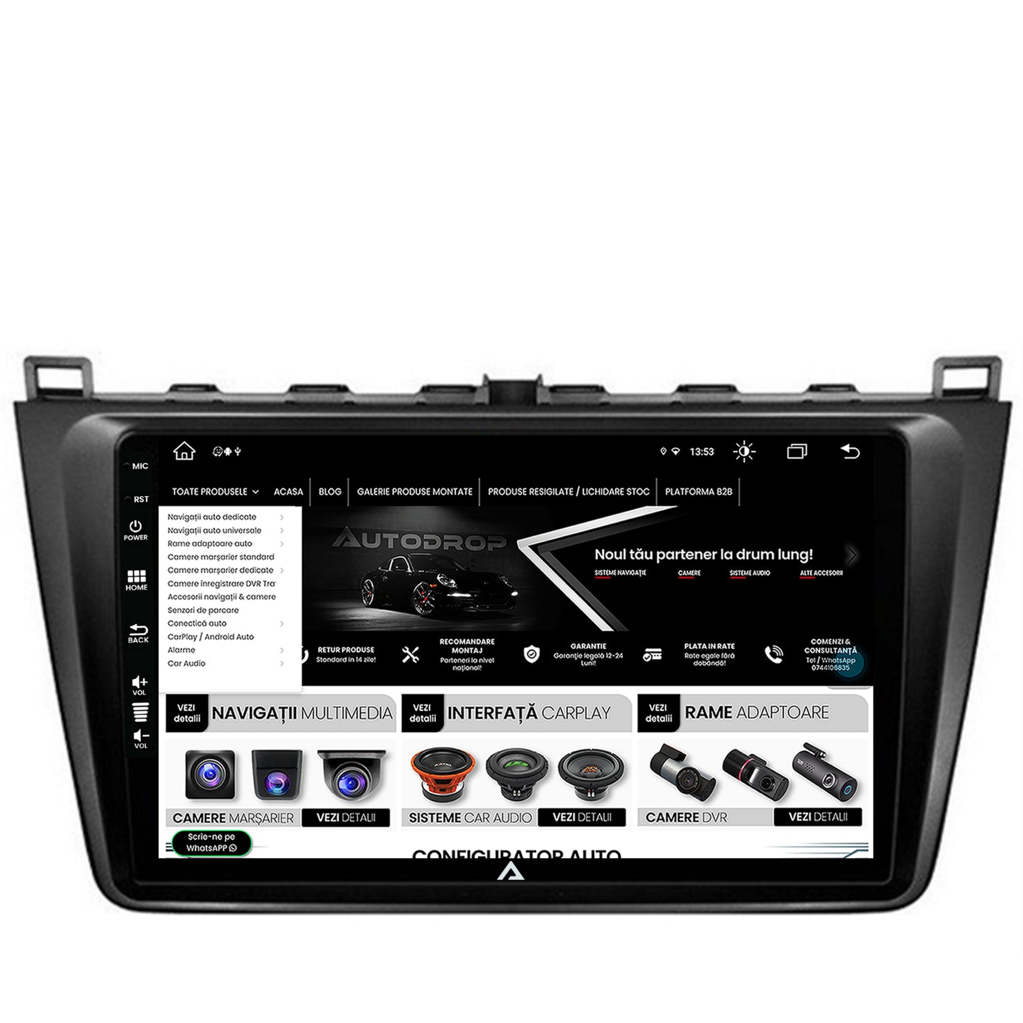 Navigatie Mazda 6 (2008-2013), Android, Z-Octacore / 8GB RAM + 256GB ROM, 9 Inch - AD-BGZ9008+AD-BGRKIT328
