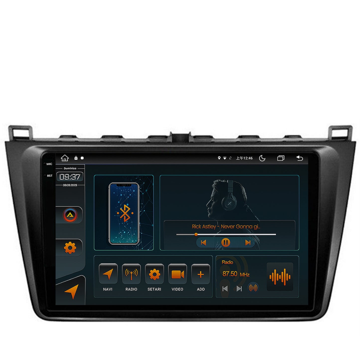 Navigatie Mazda 6 (2008-2013), Android, V-Octacore / 4GB RAM + 64GB ROM, 9.5 Inch - AD-BGV9004+AD-BGRKIT328