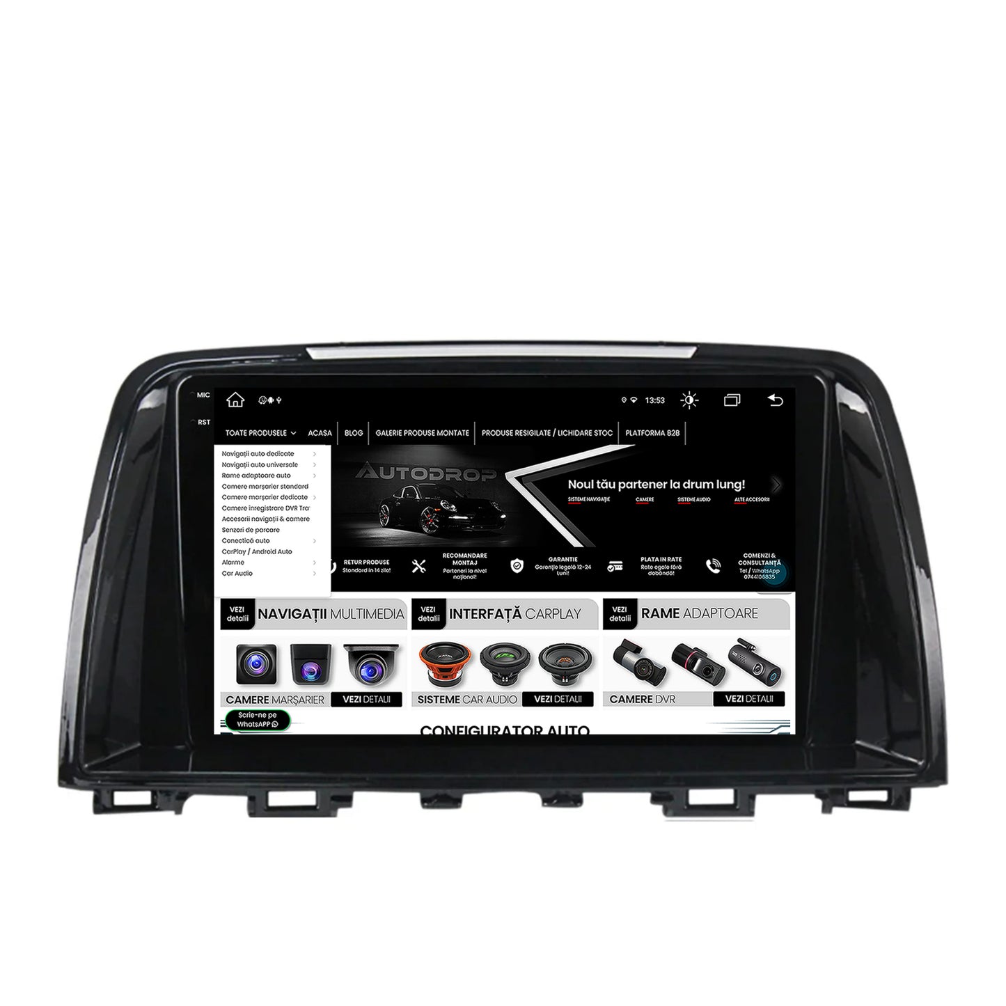 Navigatie Mazda 6 (2013-2015), Android, V-Octacore / 4GB RAM + 64GB ROM, 9.5 Inch - AD-BGV9004+AD-BGRKIT328v2