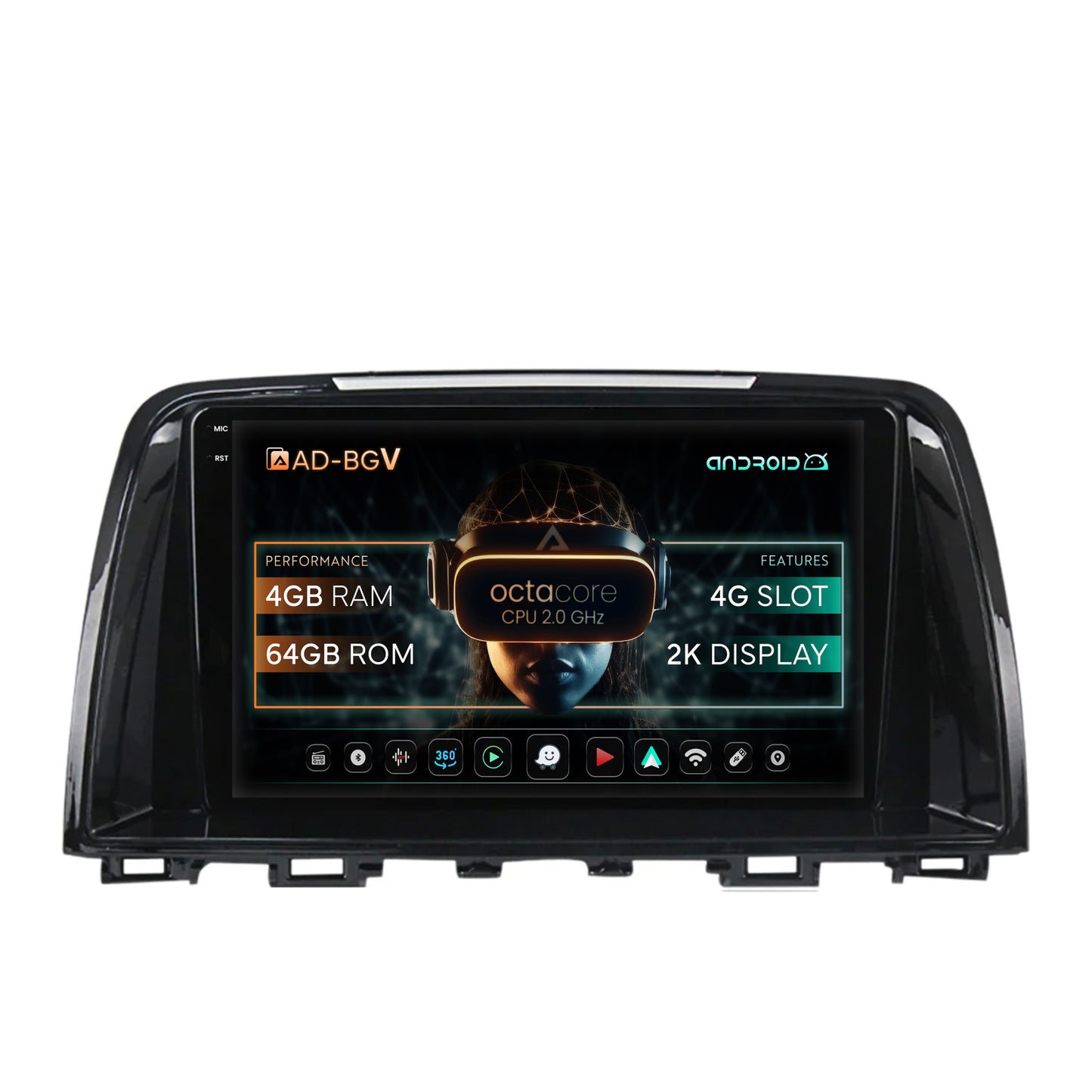 Navigatie Mazda 6 (2013-2015), Android, V-Octacore / 4GB RAM + 64GB ROM, 9.5 Inch - AD-BGV9004+AD-BGRKIT328v2