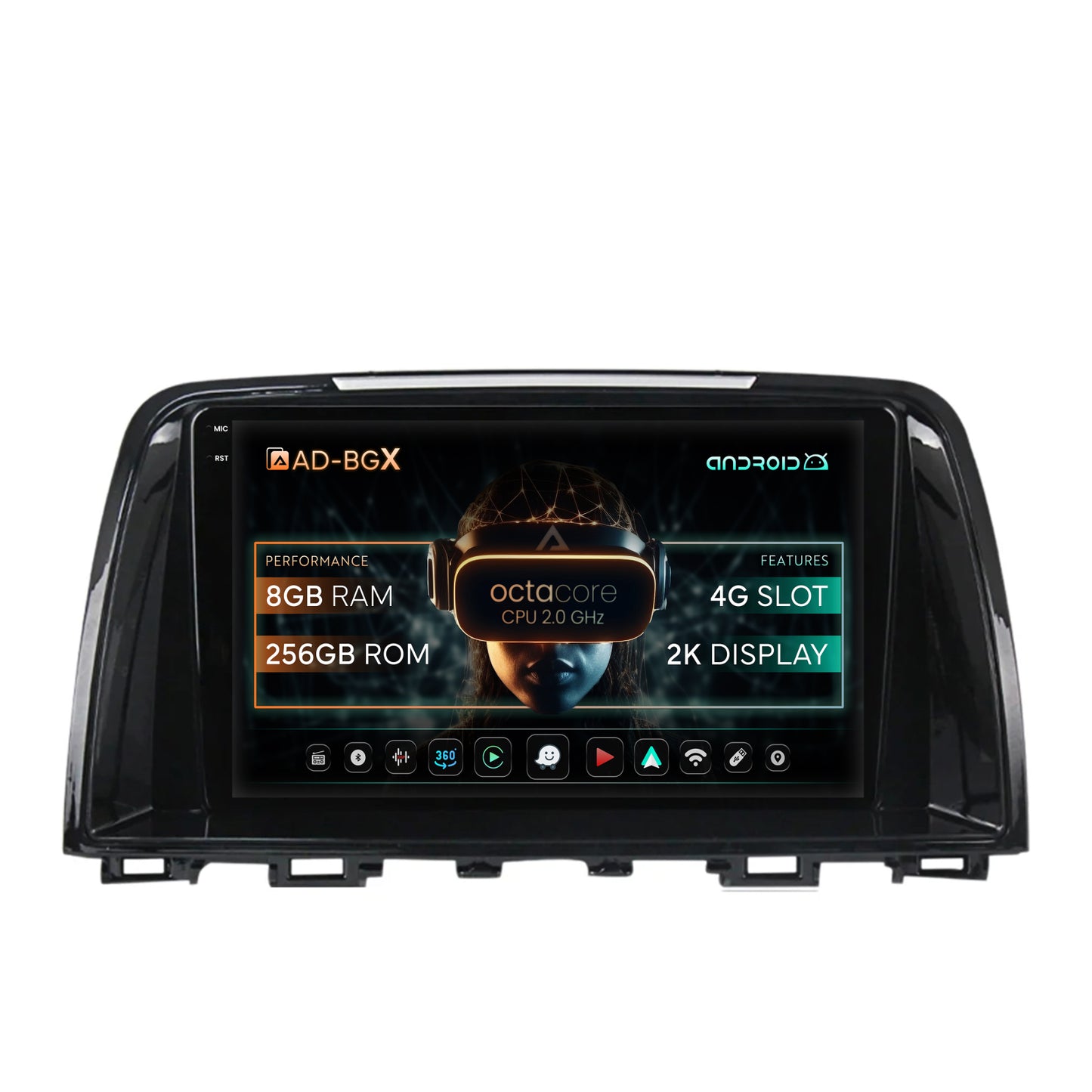 Navigatie Mazda 6 (2013-2015), Android, X-Octacore / 8GB RAM + 256GB ROM, 9.5 Inch - AD-BGX9008+AD-BGRKIT328v2