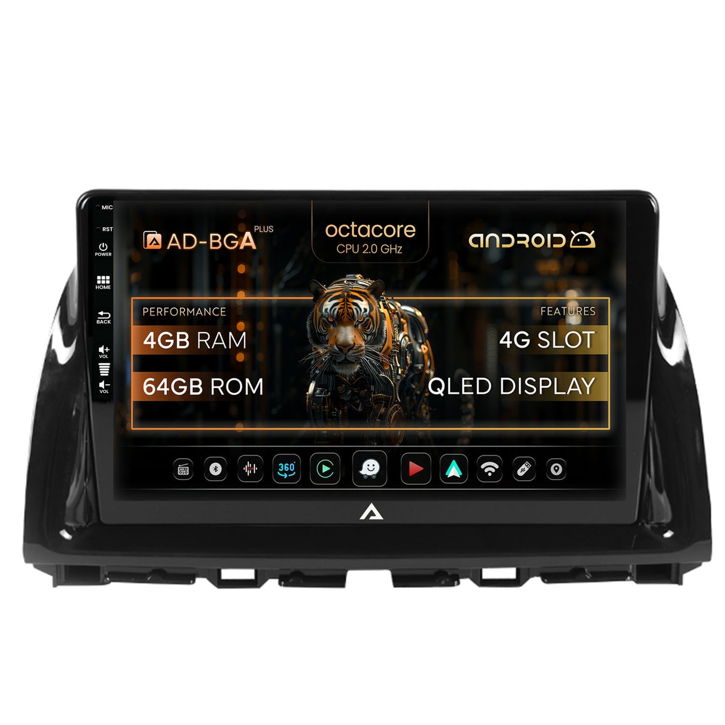 Navigatie Mazda CX-5 (2012-2015), Android, A-Octacore / 4GB RAM + 64GB ROM, 10.1 Inch - AD-BGA10004+AD-BGRKIT319