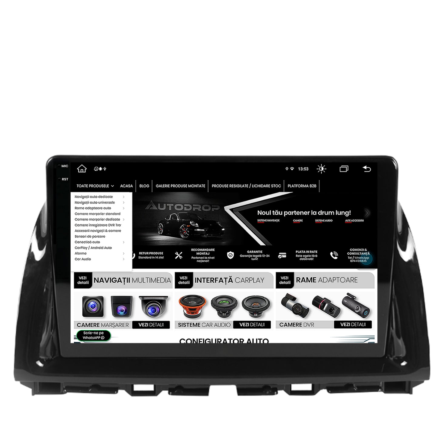 Navigatie Mazda CX-5 (2012-2015), Android, V-Octacore / 4GB RAM + 64GB ROM, 10.36 Inch - AD-BGV10004+AD-BGRKIT319