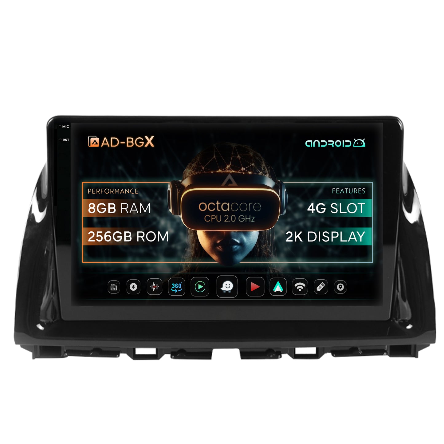 Navigatie Mazda CX-5 (2012-2015), Android, X-Octacore / 8GB RAM + 256GB ROM, 10.36 Inch - AD-BGX10008+AD-BGRKIT319