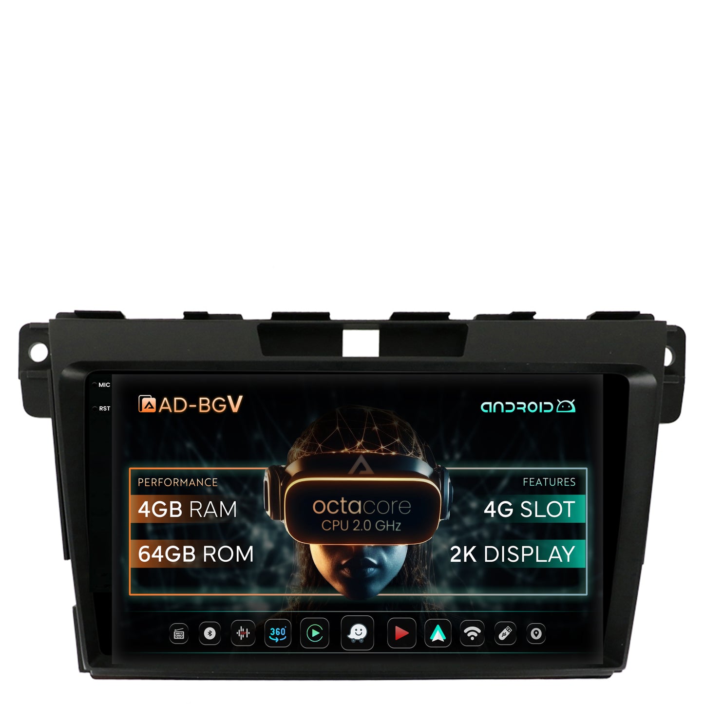 Navigatie Mazda CX-7 (2008-2013), Android, V-Octacore / 4GB RAM + 64GB ROM, 9.5 Inch - AD-BGV9004+AD-BGRKIT326