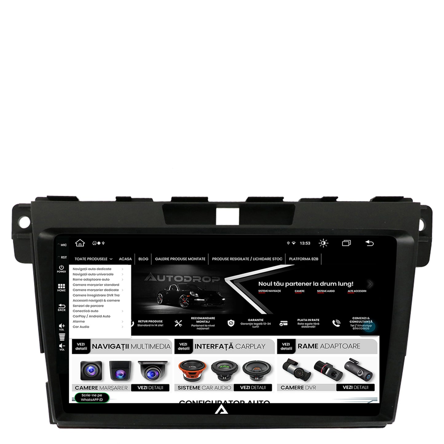 Navigatie Mazda CX-7 (2008-2013), Android, Z-Octacore / 8GB RAM + 256GB ROM, 9 Inch - AD-BGZ9008+AD-BGRKIT326