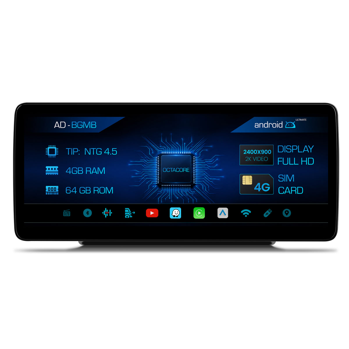 Navigatie Mercedes Benz B-Class W246 (2012-2015), NTG 4.5, Android 13, MB-Octacore, 4GB RAM + 64GB ROM, 12.3 Inch - AD-BGMB1200445+AD-BGRKITMB008
