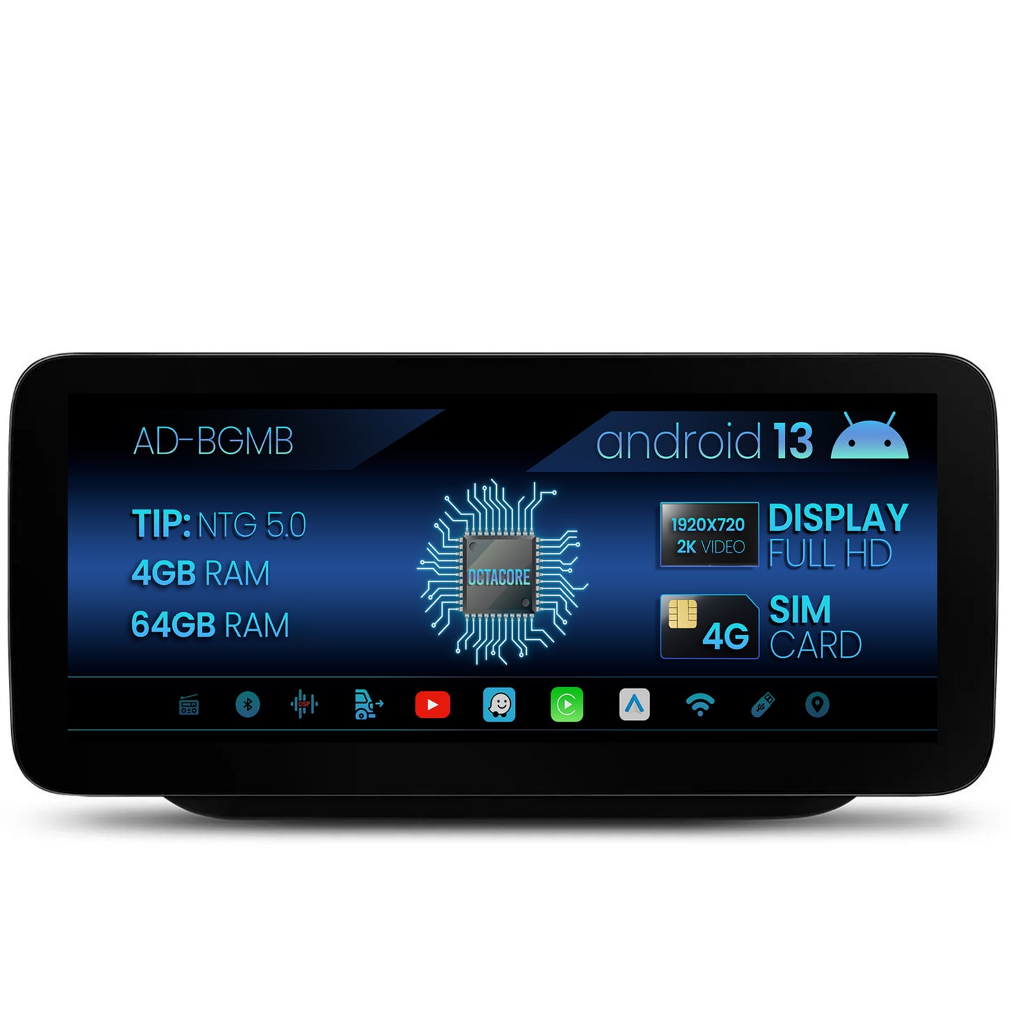 Navigatie Mercedes Benz B-Class W246 (2016-2018), NTG 5.0, Android 13, MB-Octacore, 4GB RAM + 64GB ROM, 12.3 Inch - AD-BGMB1200450+AD-BGRKITMB008