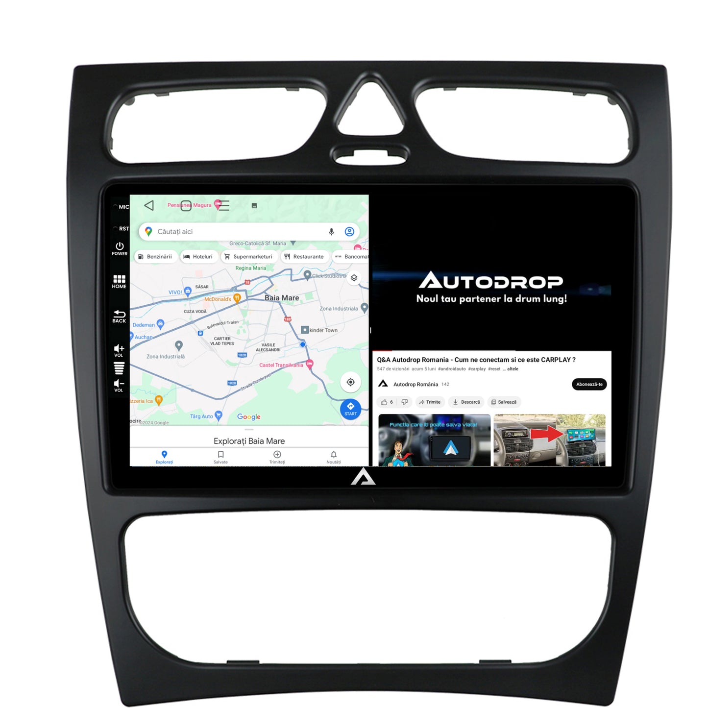 Navigatie Mercedes Benz C-Class W203 (2000-2005), Android, P-Octacore / 2GB RAM + 32GB ROM, 9 Inch - AD-BGP9002+AD-BGRKIT416