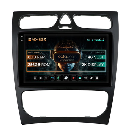Navigatie Mercedes Benz C-Class W203 (2000-2005), Android, X-Octacore / 8GB RAM + 256GB ROM, 9.5 Inch - AD-BGX9008+AD-BGRKIT416