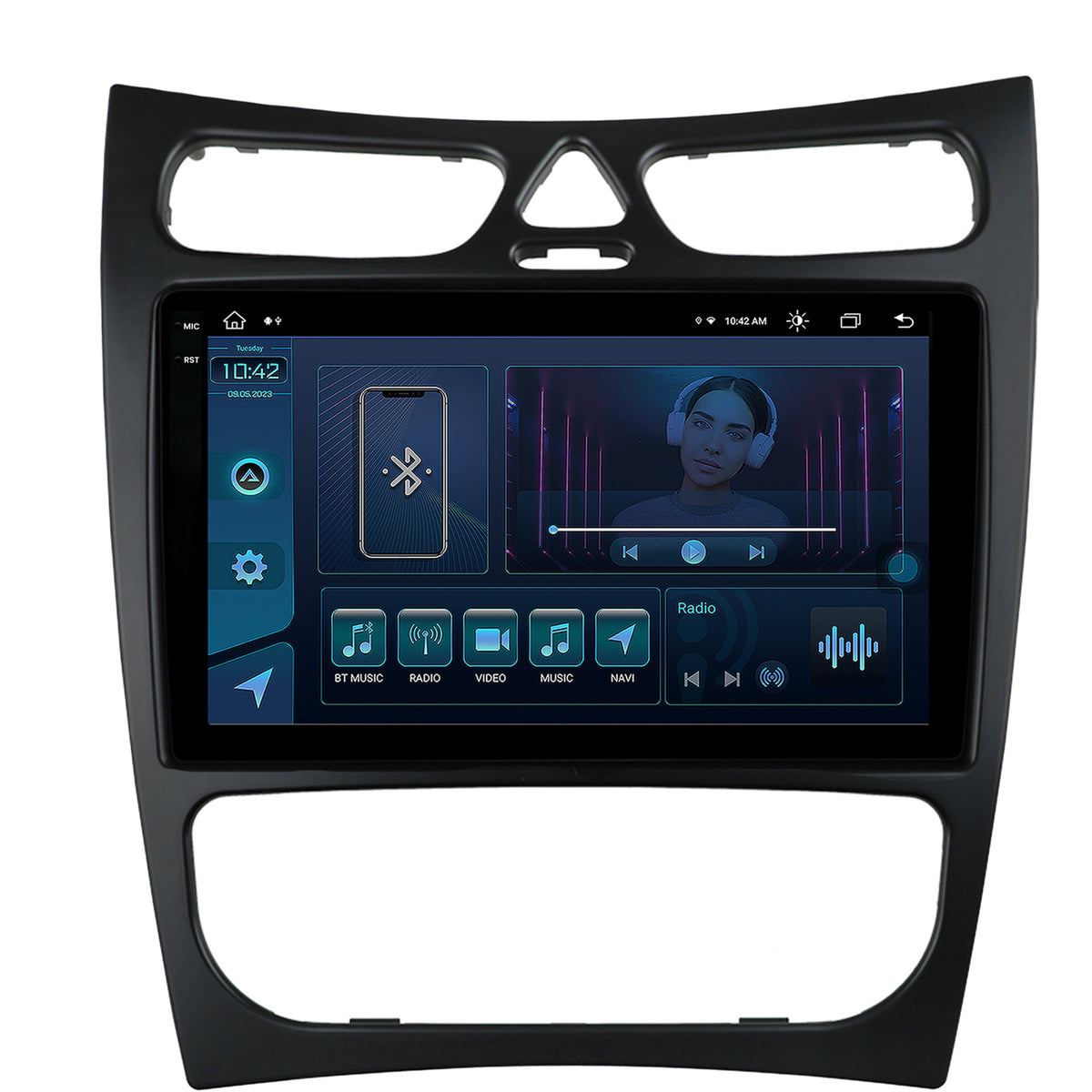 Navigatie Mercedes Benz CLK W209 (2000-2005), Android, X-Octacore / 8GB RAM + 256GB ROM, 9.5 Inch - AD-BGX9008+AD-BGRKIT416V2