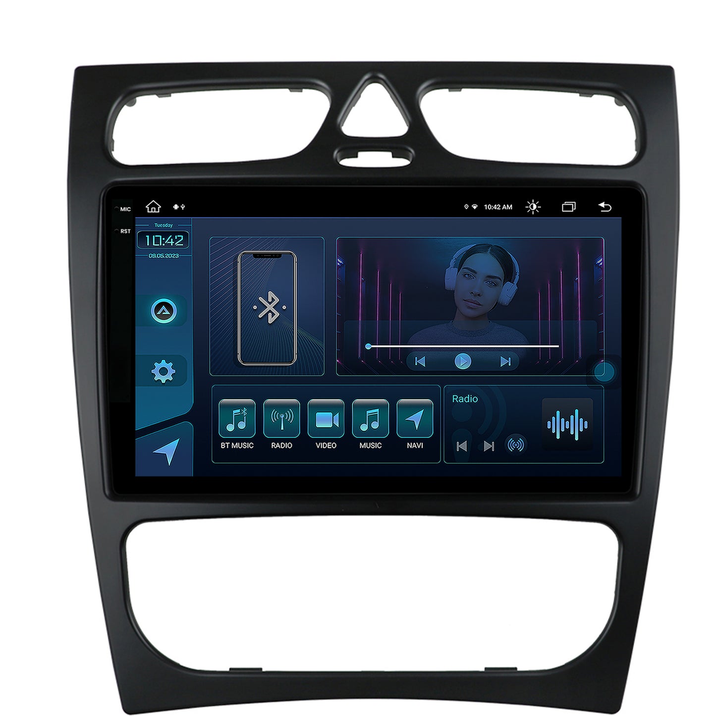 Navigatie Mercedes Benz C-Class W203 (2000-2005), Android, X-Octacore / 8GB RAM + 256GB ROM, 9.5 Inch - AD-BGX9008+AD-BGRKIT416