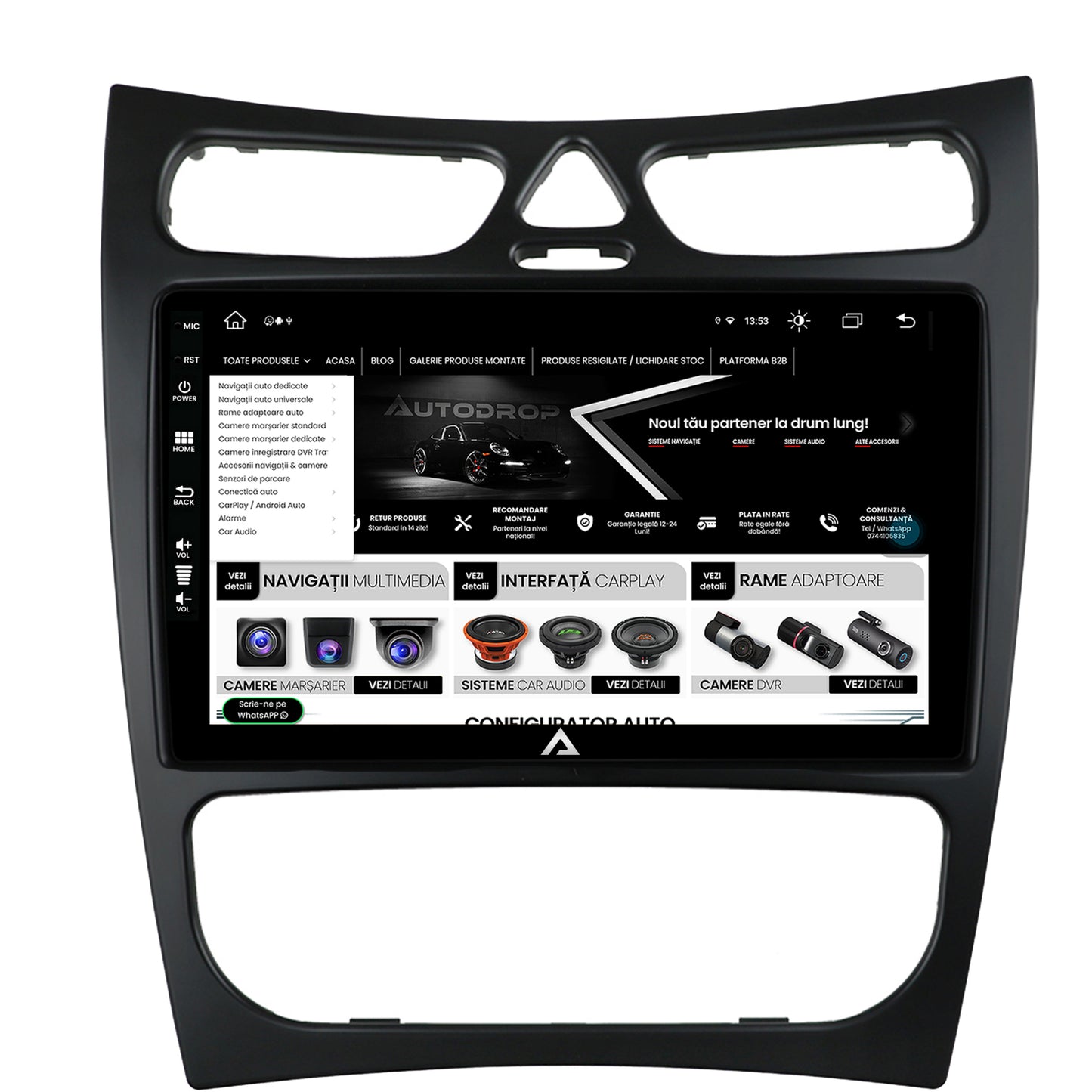 Navigatie Mercedes Benz CLK W209 (2000-2005) (2000-2005), Android, Z-Octacore / 8GB RAM + 256GB ROM, 9 INCH - AD-BGZ9008+AD-BGRKIT416