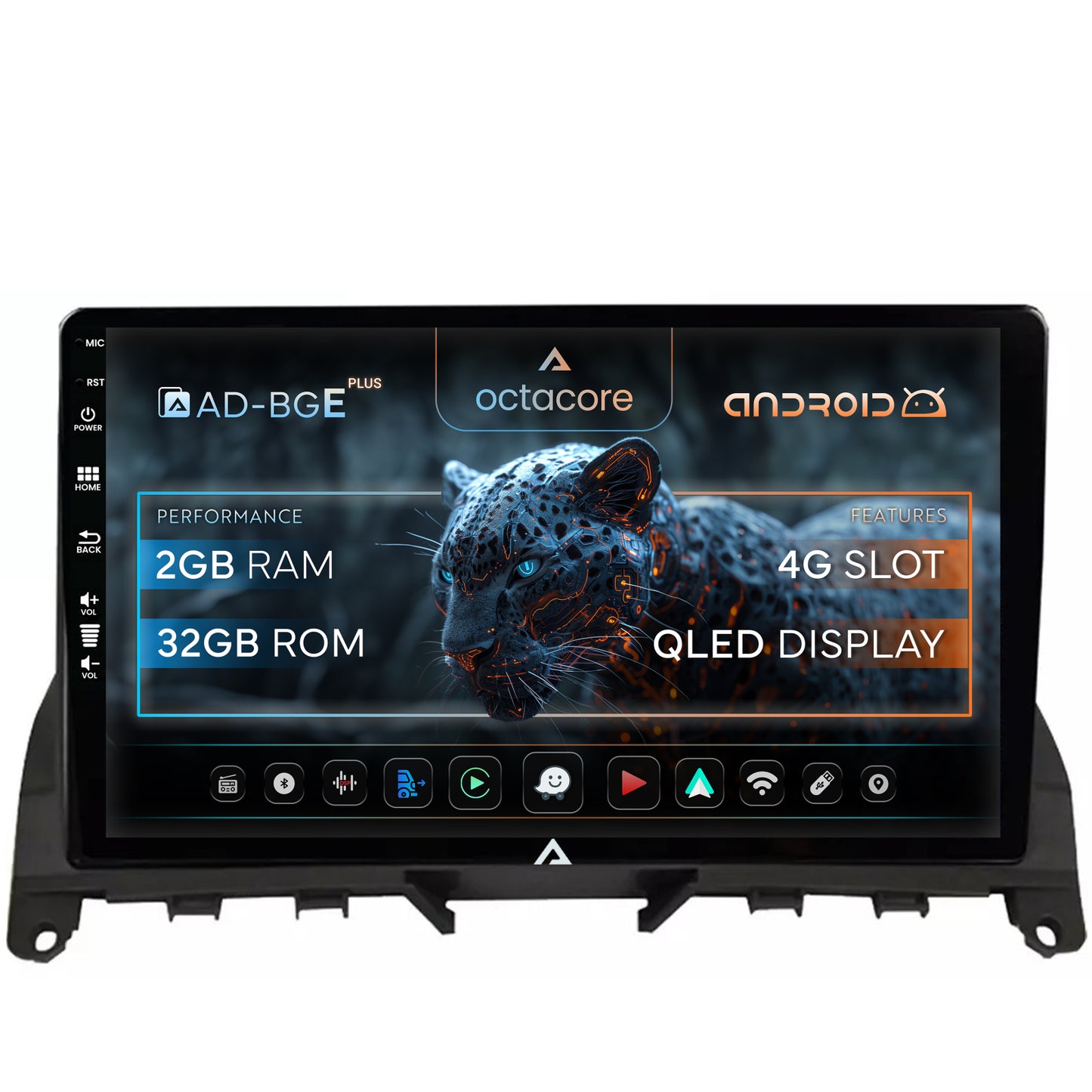 Navigatie Mercedes Benz C-Class W204 (2006-2012),Android, E-Octacore / 2GB RAM + 32GB ROM, 9 Inch - AD-BGE9002+AD-BGRKIT419