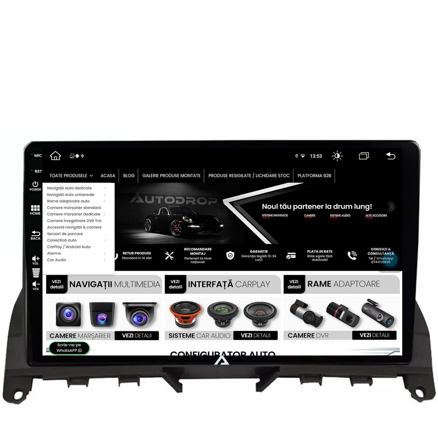 Navigatie Mercedes Benz C-Class W204 (2006-2012), Android, Z-Octacore / 8GB RAM + 256GB ROM, 9 Inch - AD-BGZ9008+AD-BGRKIT419