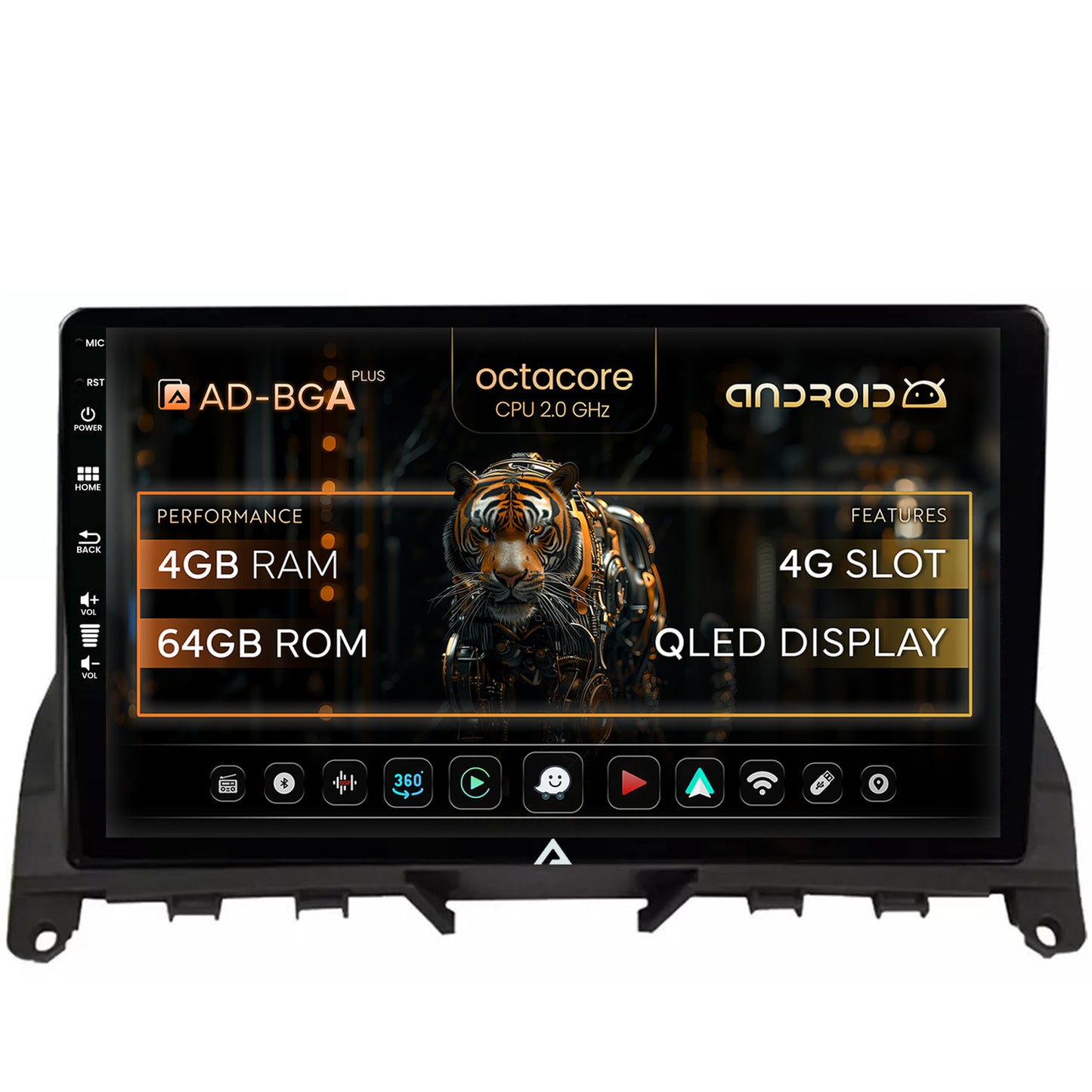 Navigatie Mercedes Benz C-Class W204 (2006-2012), Android, A-Octacore / 4GB RAM + 64GB ROM, 9 Inch - AD-BGA9004+AD-BGRKIT419