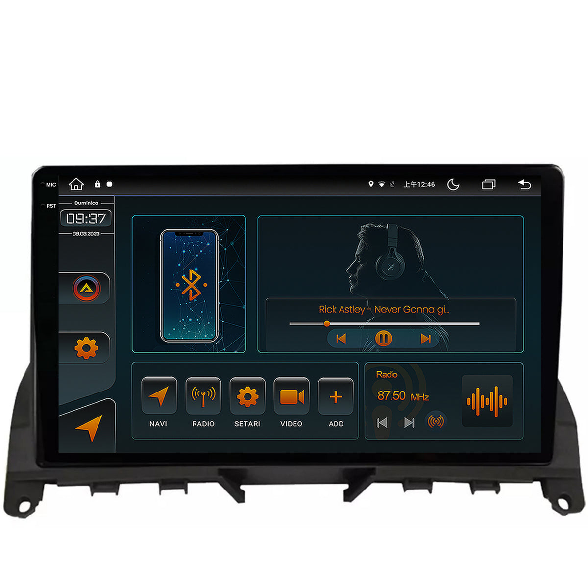 Navigatie Mercedes Benz C-Class W204 (2006-2012), Android, V-Octacore / 4GB RAM + 64GB ROM, 9.5 Inch - AD-BGV9004+AD-BGRKIT419