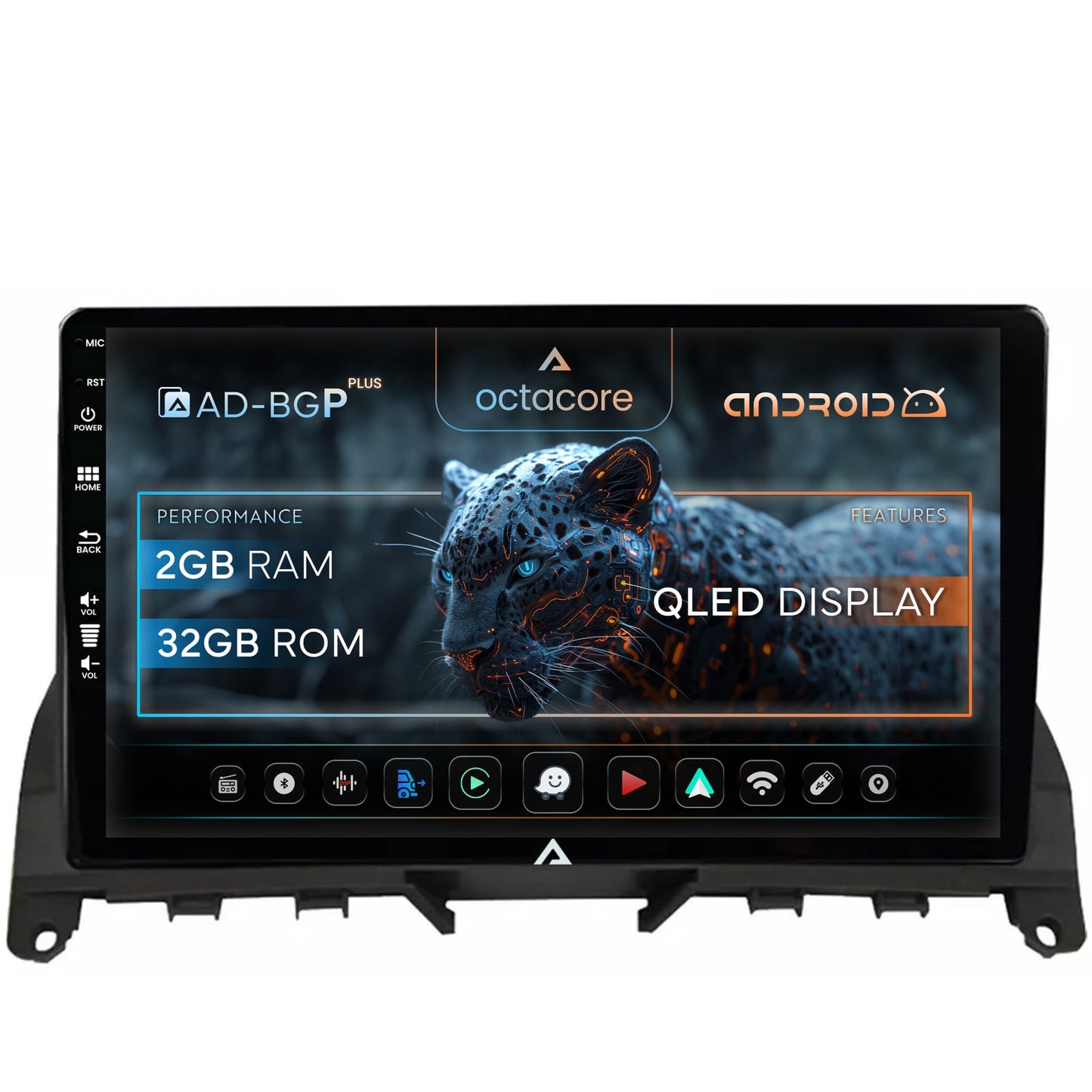 Navigatie Mercedes Benz C-Class W204 (2008-2012), Android, P-Octacore / 2GB RAM + 32GB ROM, 9 Inch - AD-BGP9002+AD-BGRKIT419