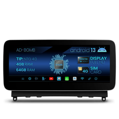 Navigatie Mercedes Benz C-Class W204 (2007-2010), NTG 4.0, Android 13, MB-Octacore, 4GB RAM + 64GB ROM, 12.3 Inch - AD-BGMB1200440+AD-BGRKITMB003