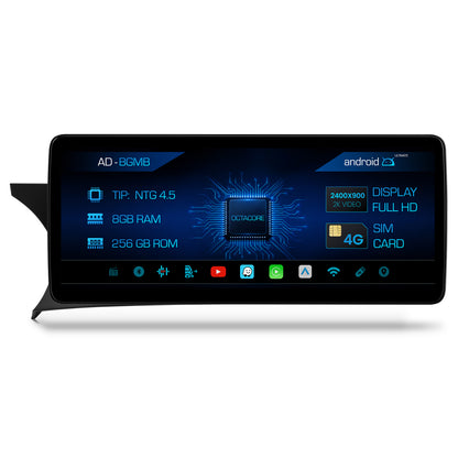 Navigatie Mercedes Benz C-Class W204 (2011-2014), NTG 4.5, Android 13, MB-Octacore, 8GB RAM + 256GB ROM, 12.3 Inch - AD-BGMB1200845+AD-BGRKITMB004